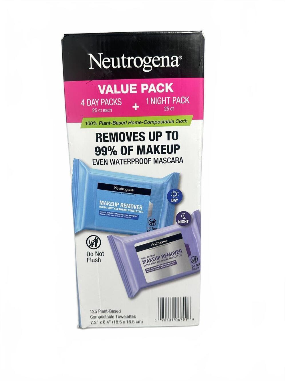 2/$40✨ Neutrogena Makeup Remover Wipes Value Pack 125ct Day Night NEW